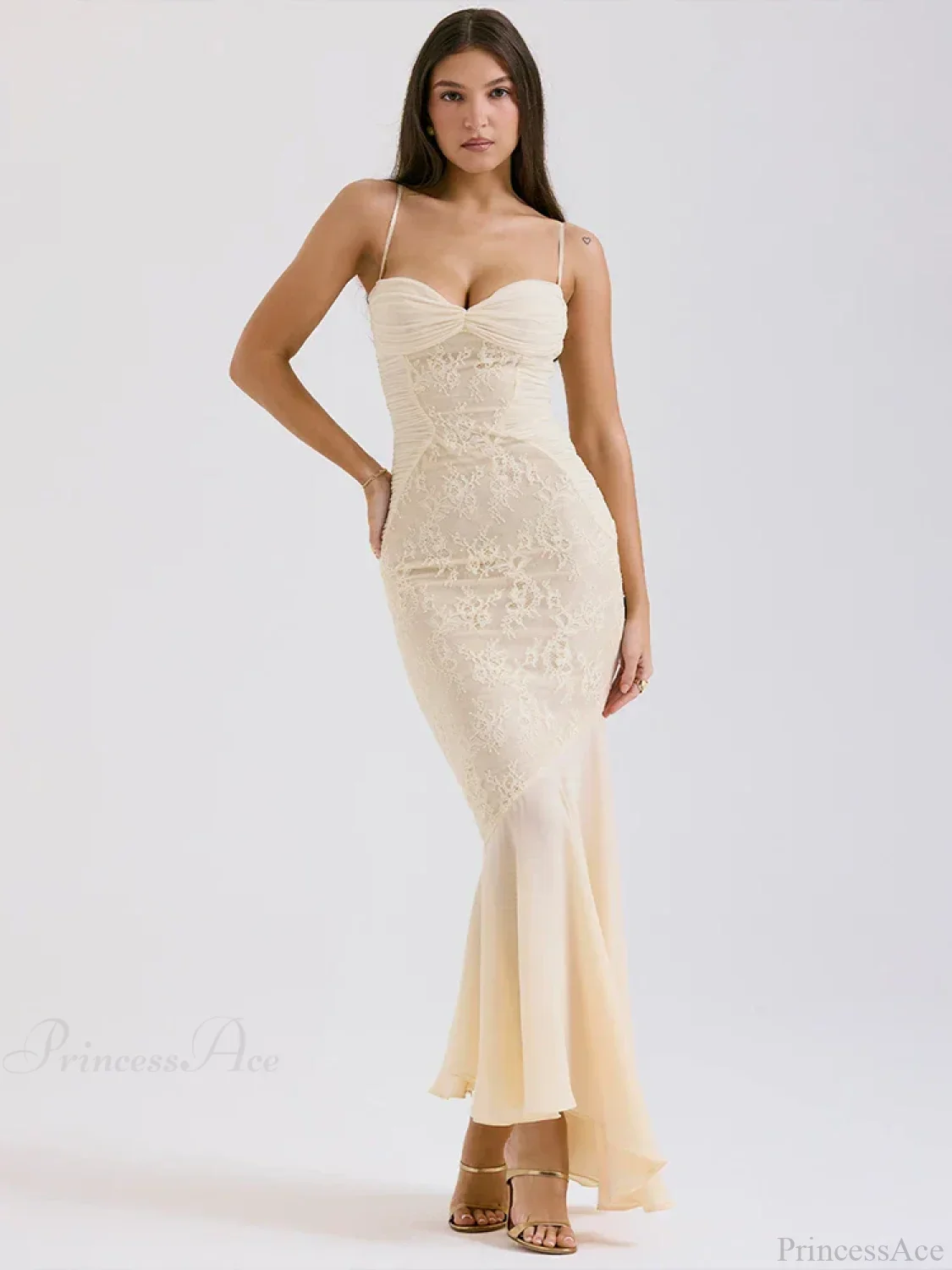 Lace Pleated Slim Bodycon Mermaid Vacation Dress - Image 3