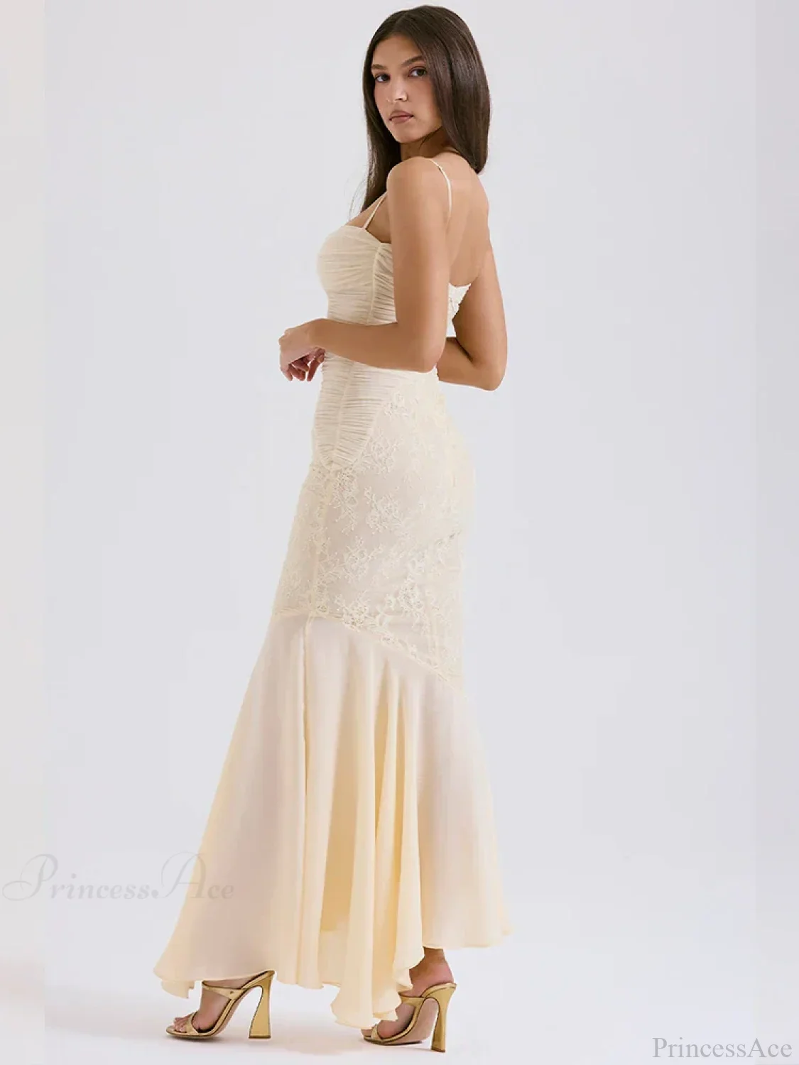 Lace Pleated Slim Bodycon Mermaid Vacation Dress - Image 4