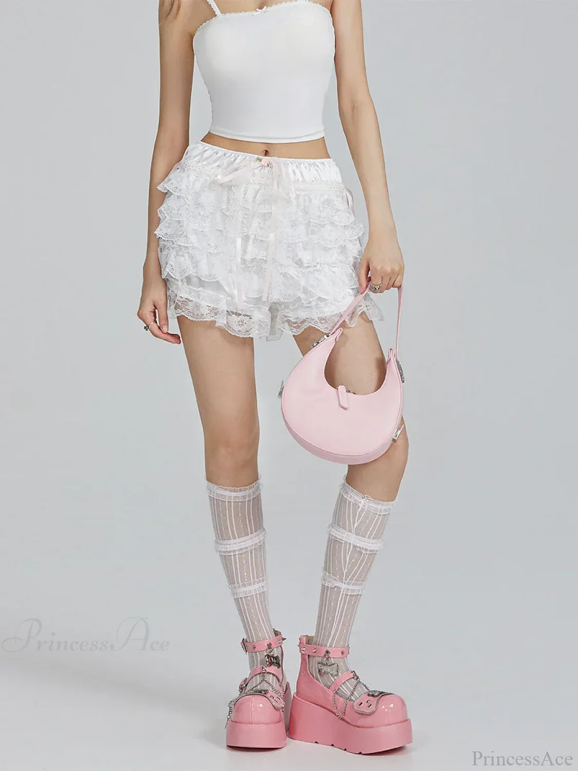 Lace Ruffled Bow FLower Short - Image 3