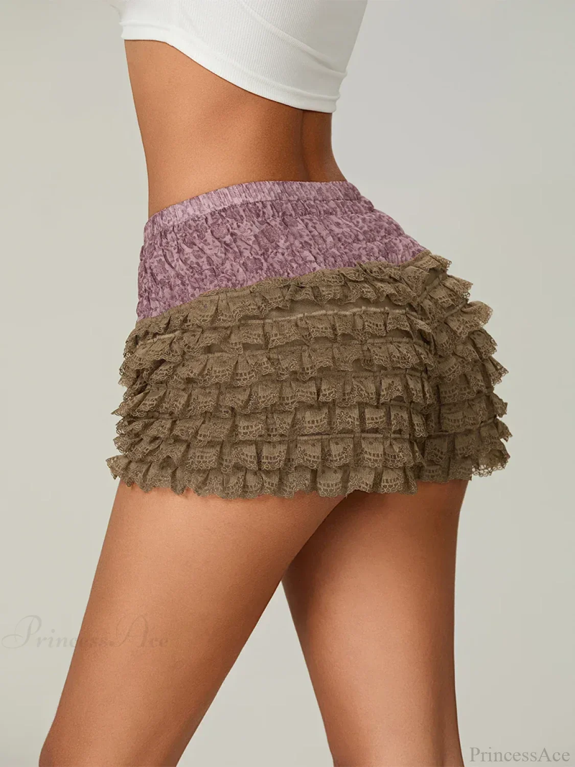 Lace Ruffled Tiered Patchwork Short - Image 4
