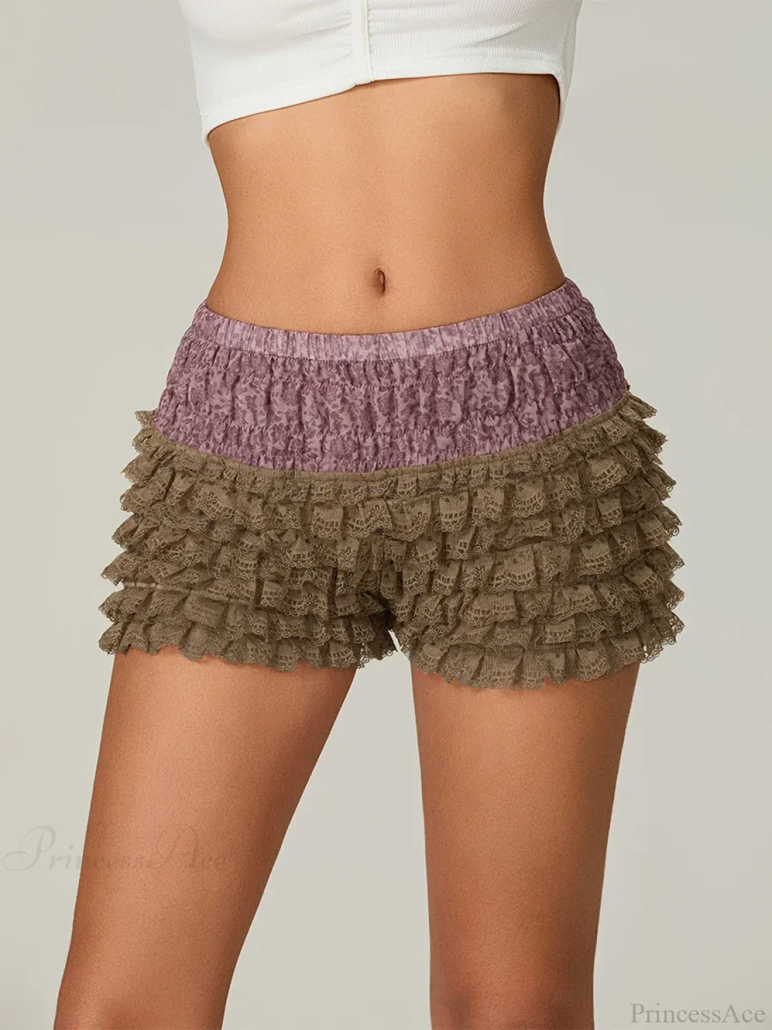 Lace Ruffled Tiered Patchwork Short - Image 5