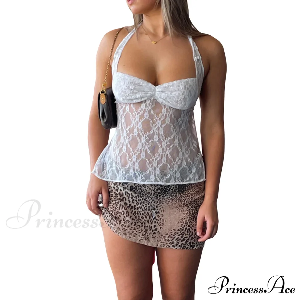 Lace Solid Chic Basic Casual Slim Fit Summer Stylish Elegant Crop Top - Image 12
