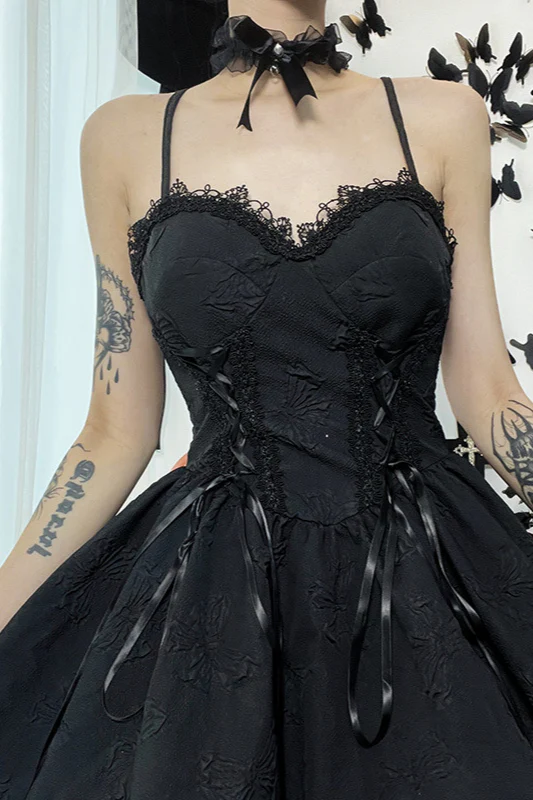 Lace Trim Slip Gothic Dress - Image 4