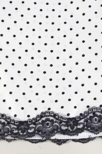 Lace-Trim V-Neck Polka Dot Halter Backless Mini Dress - Image 4