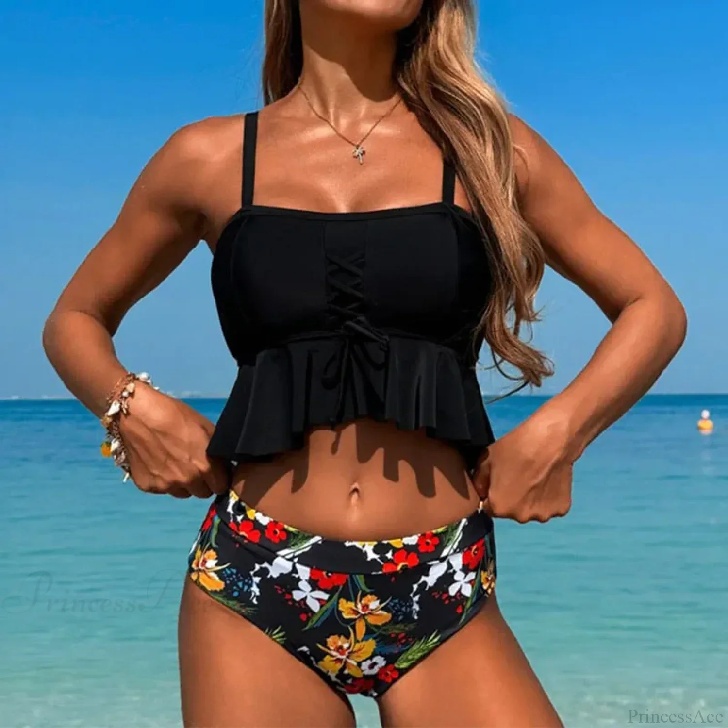 Lace Up Spaghetti Strap Two Piece Set - Image 5