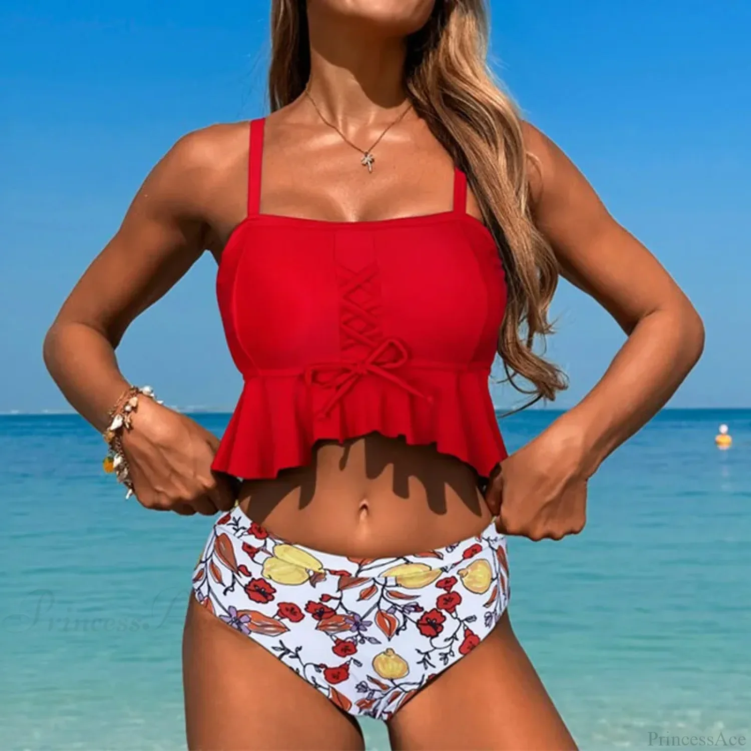 Lace Up Spaghetti Strap Two Piece Set - Image 7