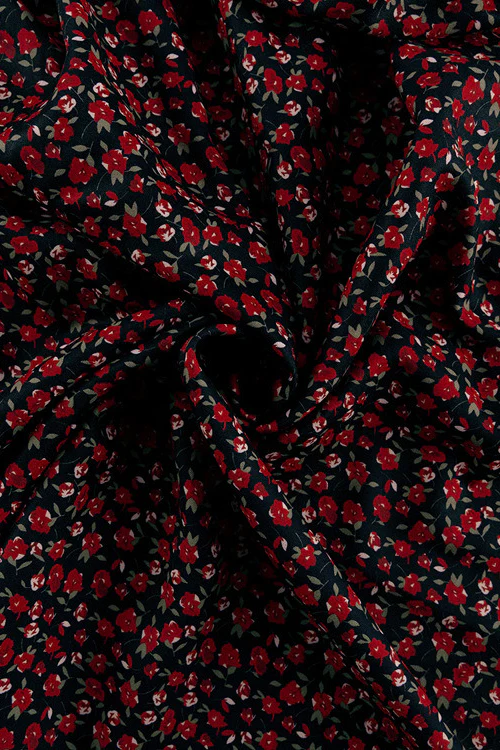 Lace Up Waist Deep V Neck Side Slit Floral Dress - Image 6