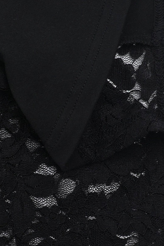 Lace V-Neck Backless Bodycon Maxi Dress - Image 4