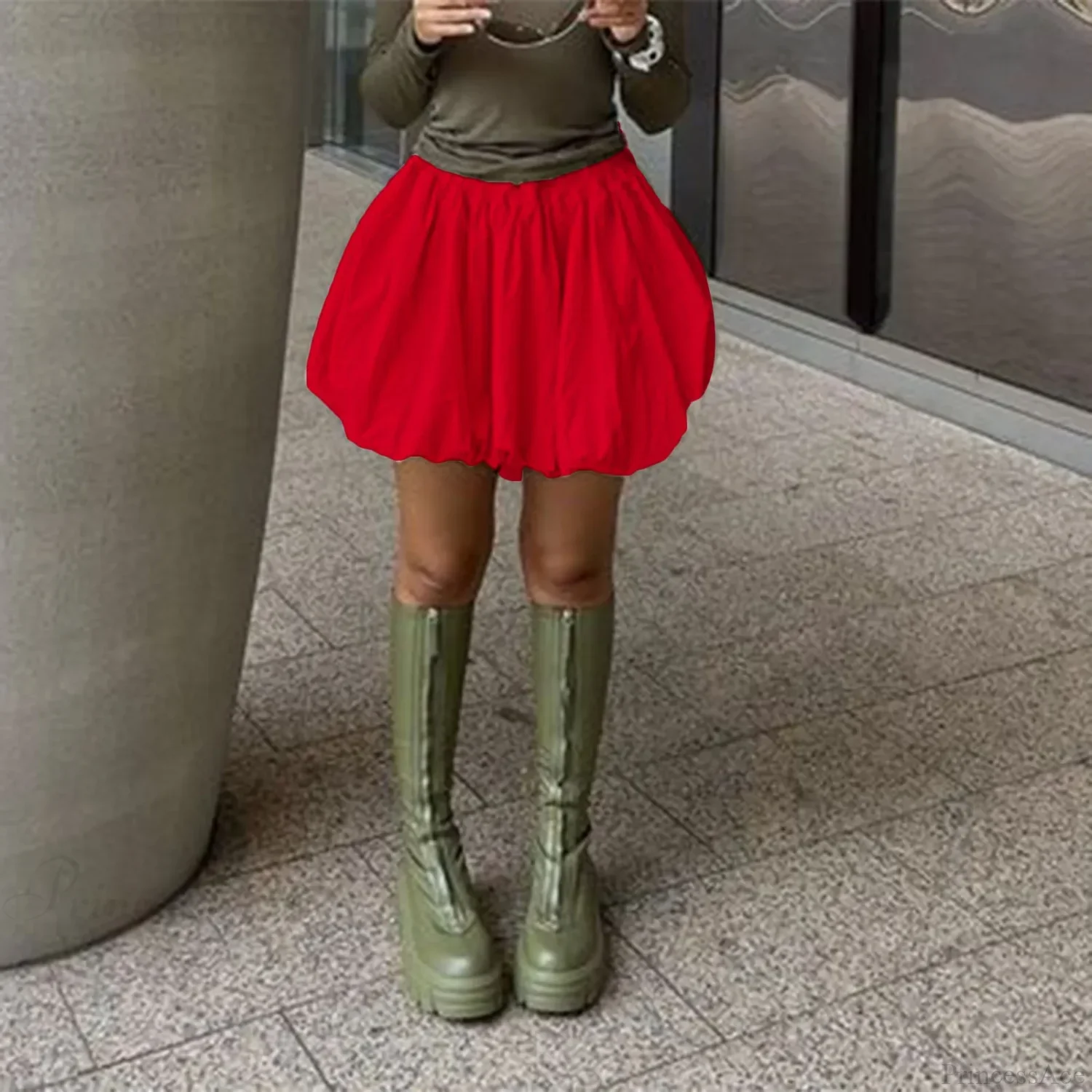 Lantern Puffball Elastic Skirt - Image 3