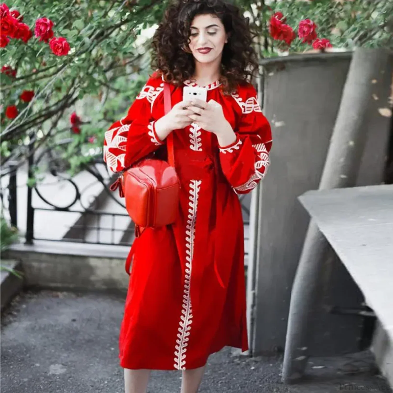 Lantern Sleeve Ethnic Tunic Boho Dress - Image 5