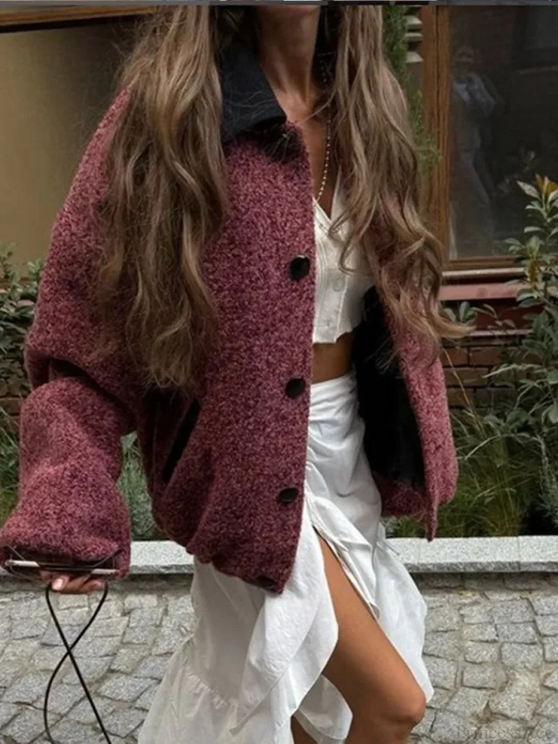 Lantern Sleeve Wool Blends Coat - Image 5