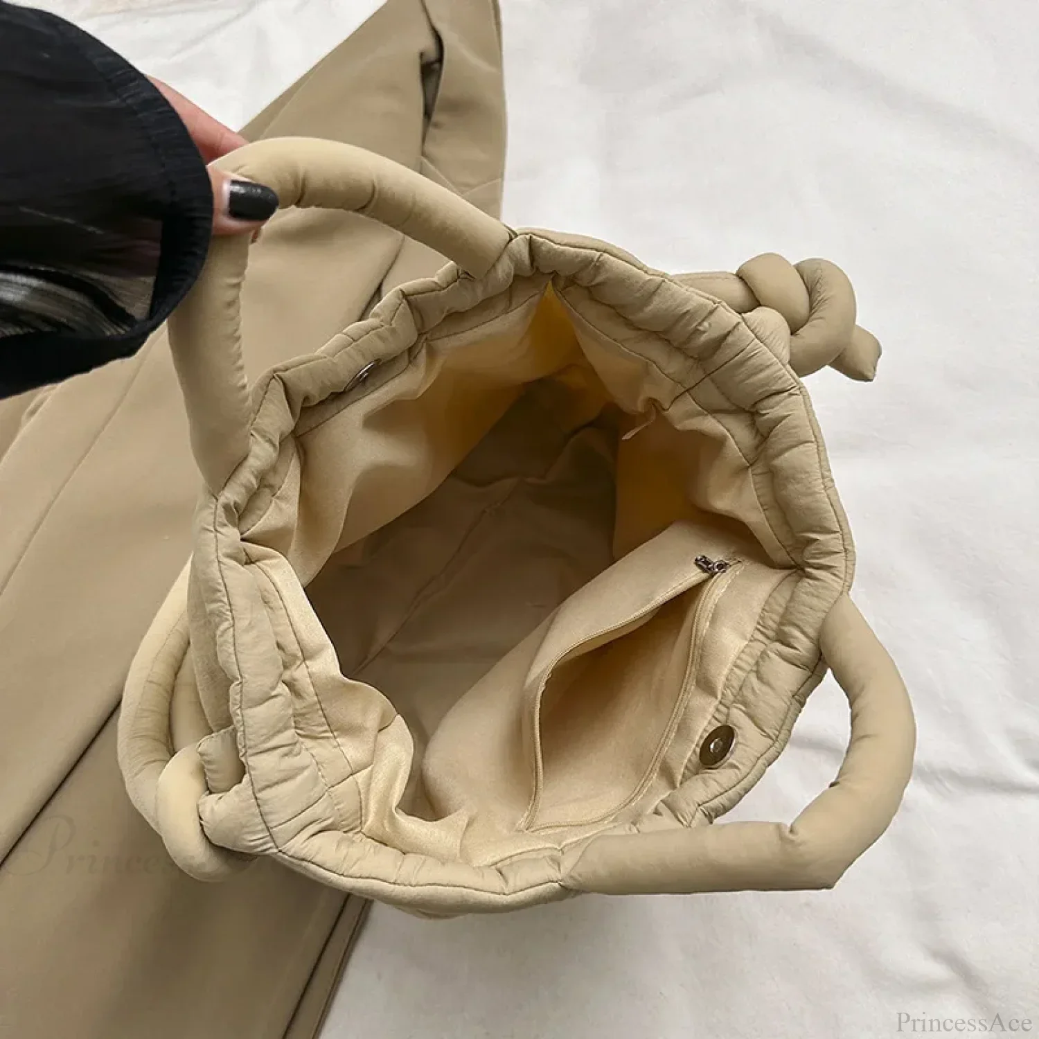 Large Capacity Puffer Nylon Tote Handbag Designer - Image 2
