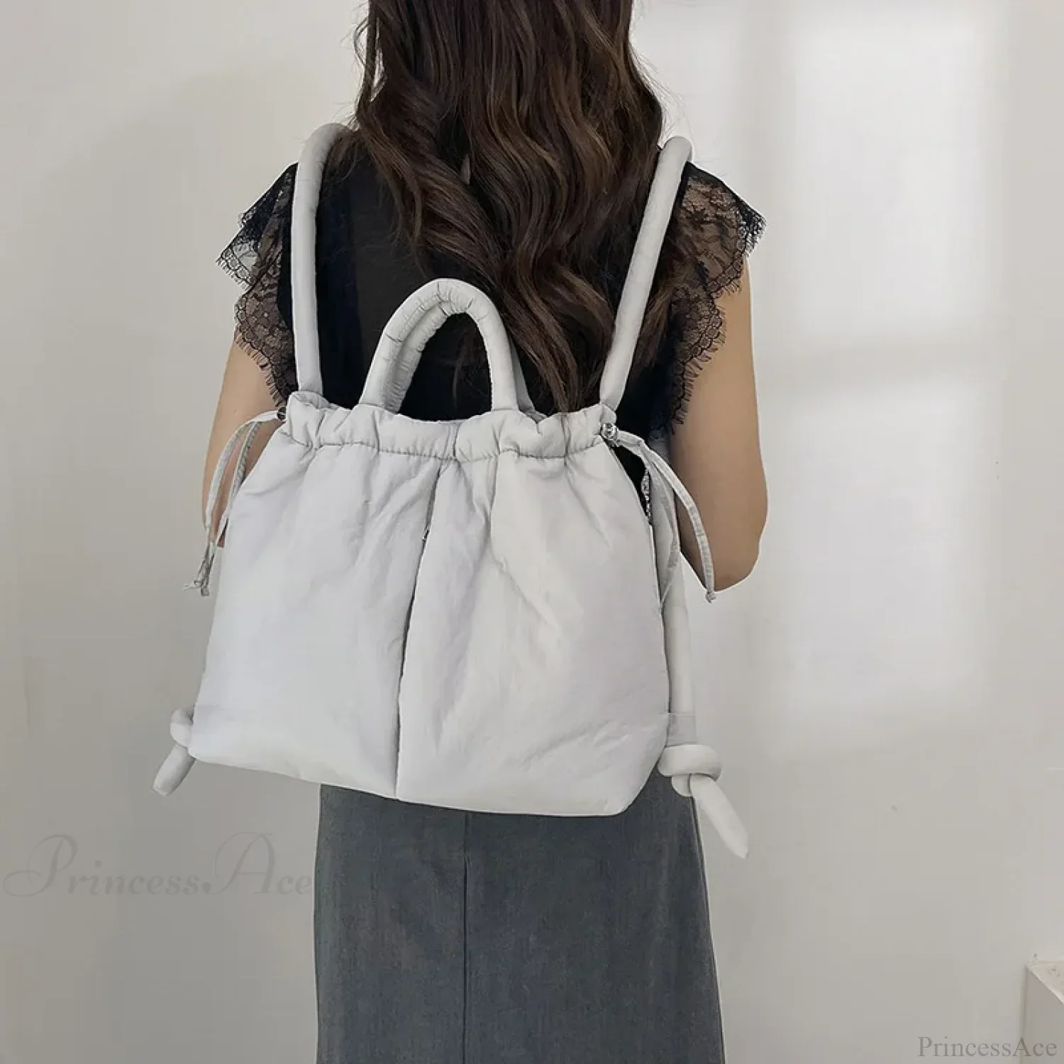 Large Capacity Puffer Nylon Tote Handbag Designer - Image 4