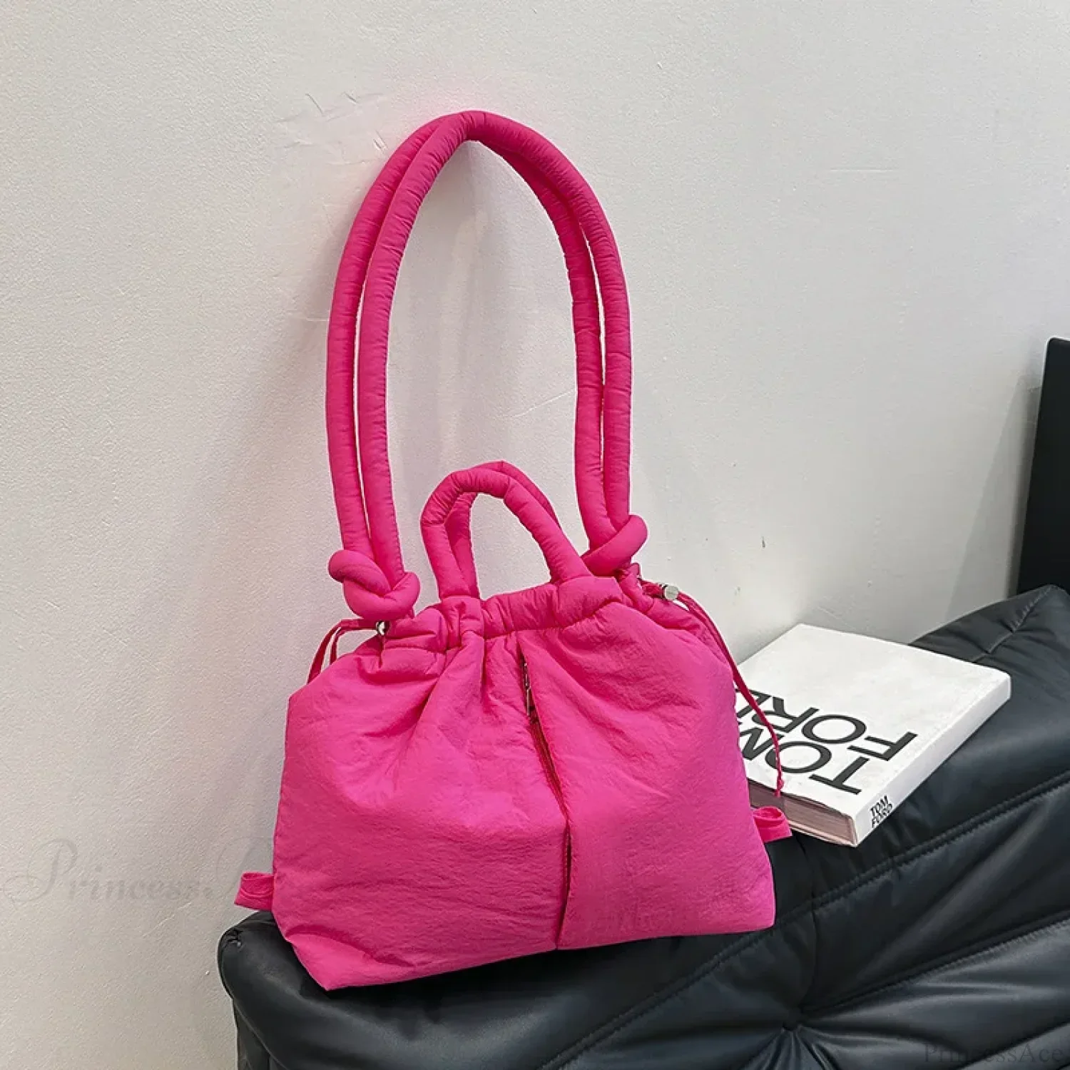 Large Capacity Puffer Nylon Tote Handbag Designer - Image 5