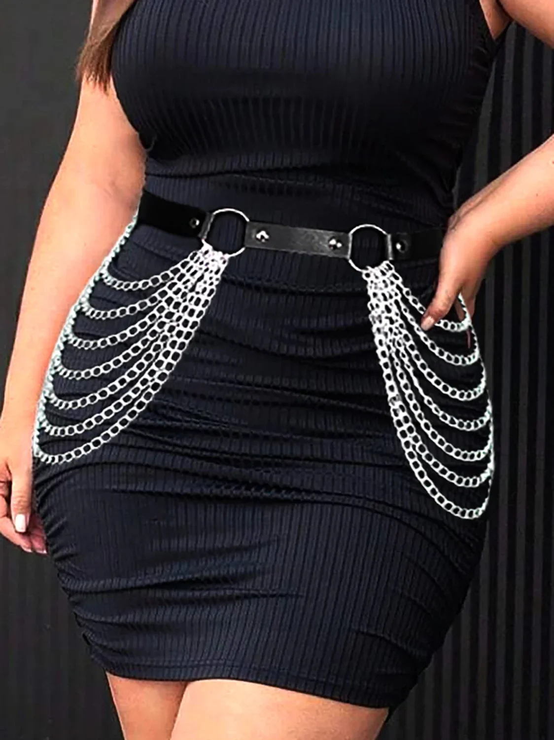 Large Gothic Leather Harness Belt