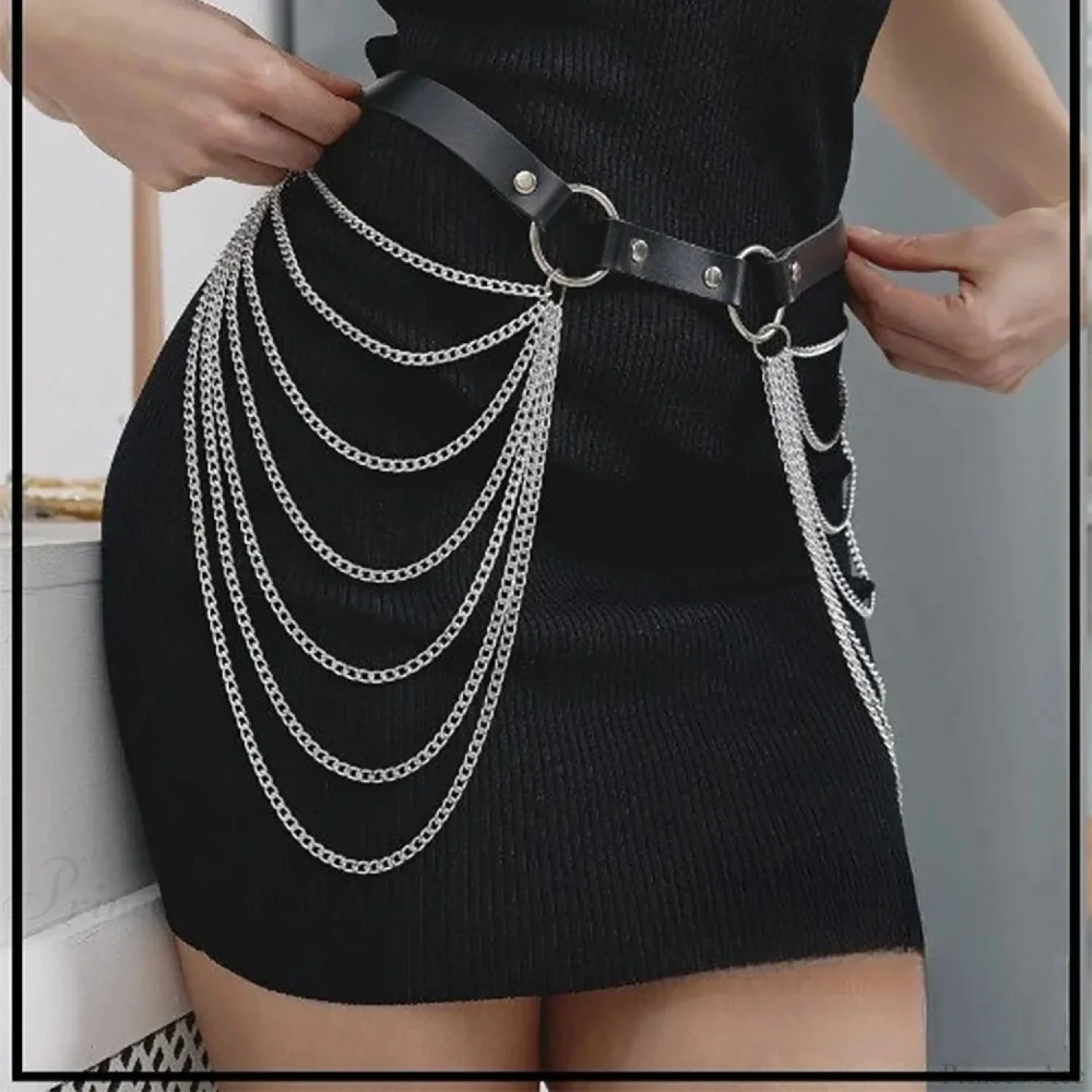 Large Gothic Leather Harness Belt - Image 2