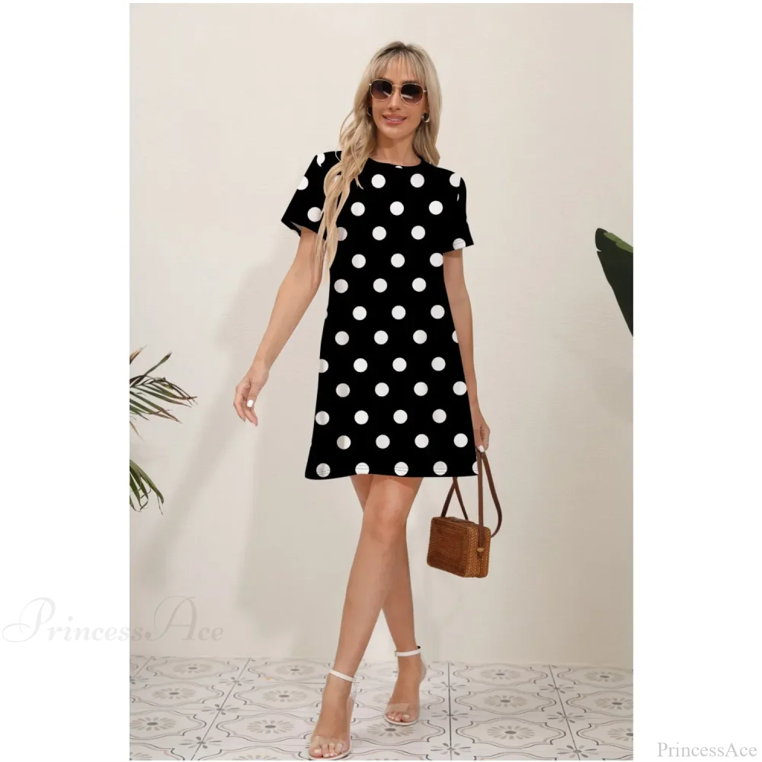 Latest Summer Fashion Floral Print Round Neck Dress - Image 22