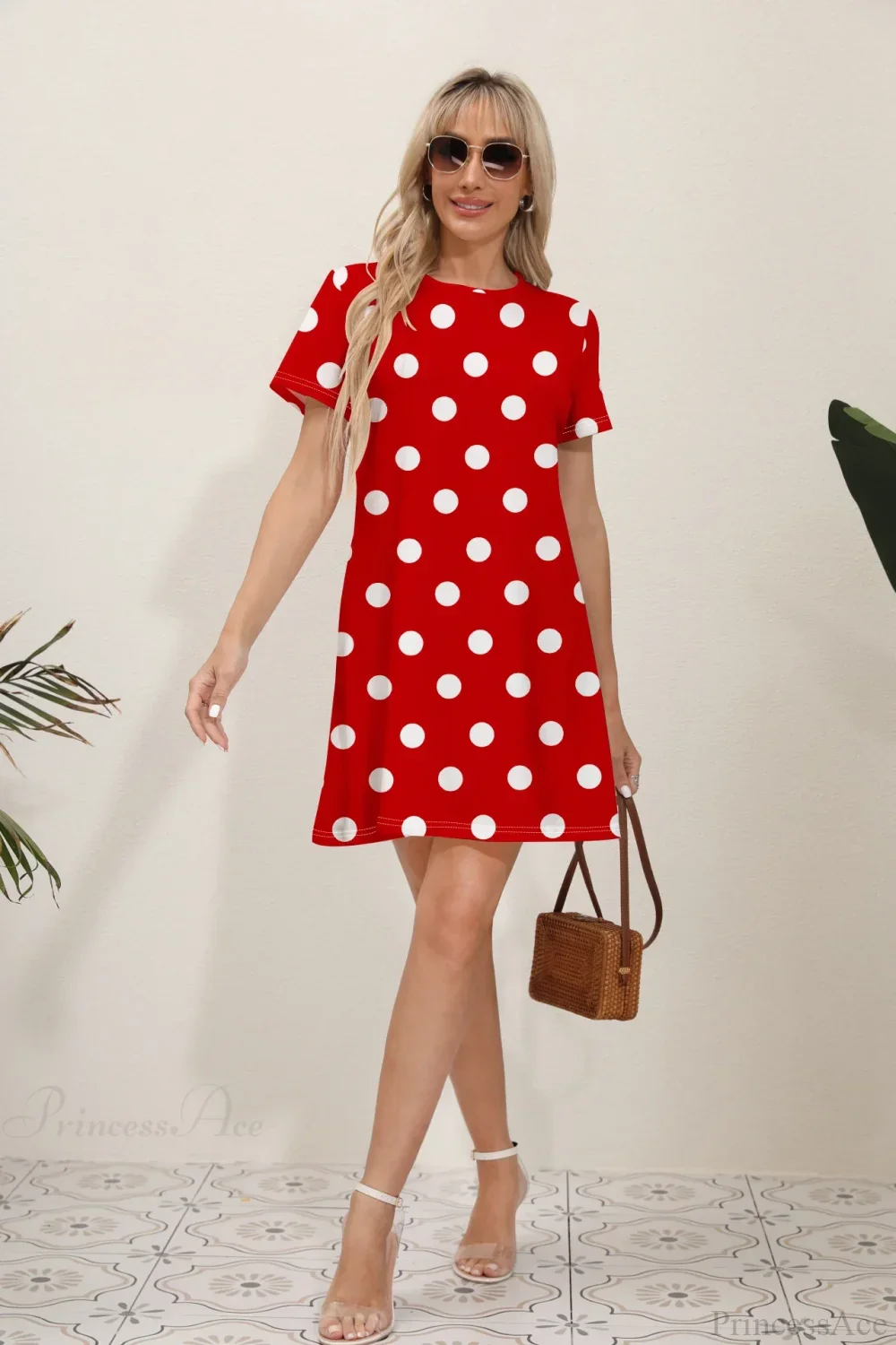 Latest Summer Fashion Floral Print Round Neck Dress - Image 4