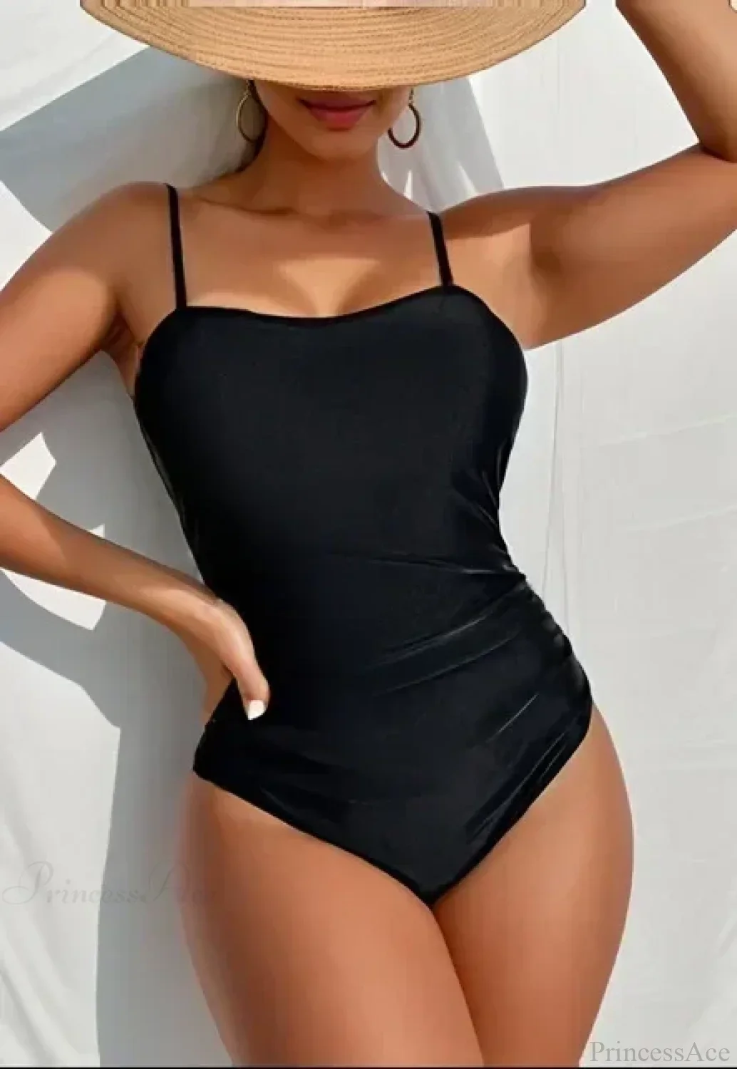 Leaf Print Shirred Square One Piece Set - Image 8