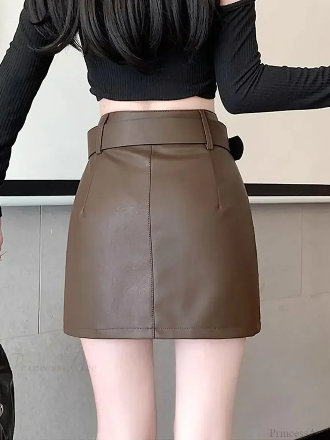 Leather High Waist Gothic Skirt - Image 6