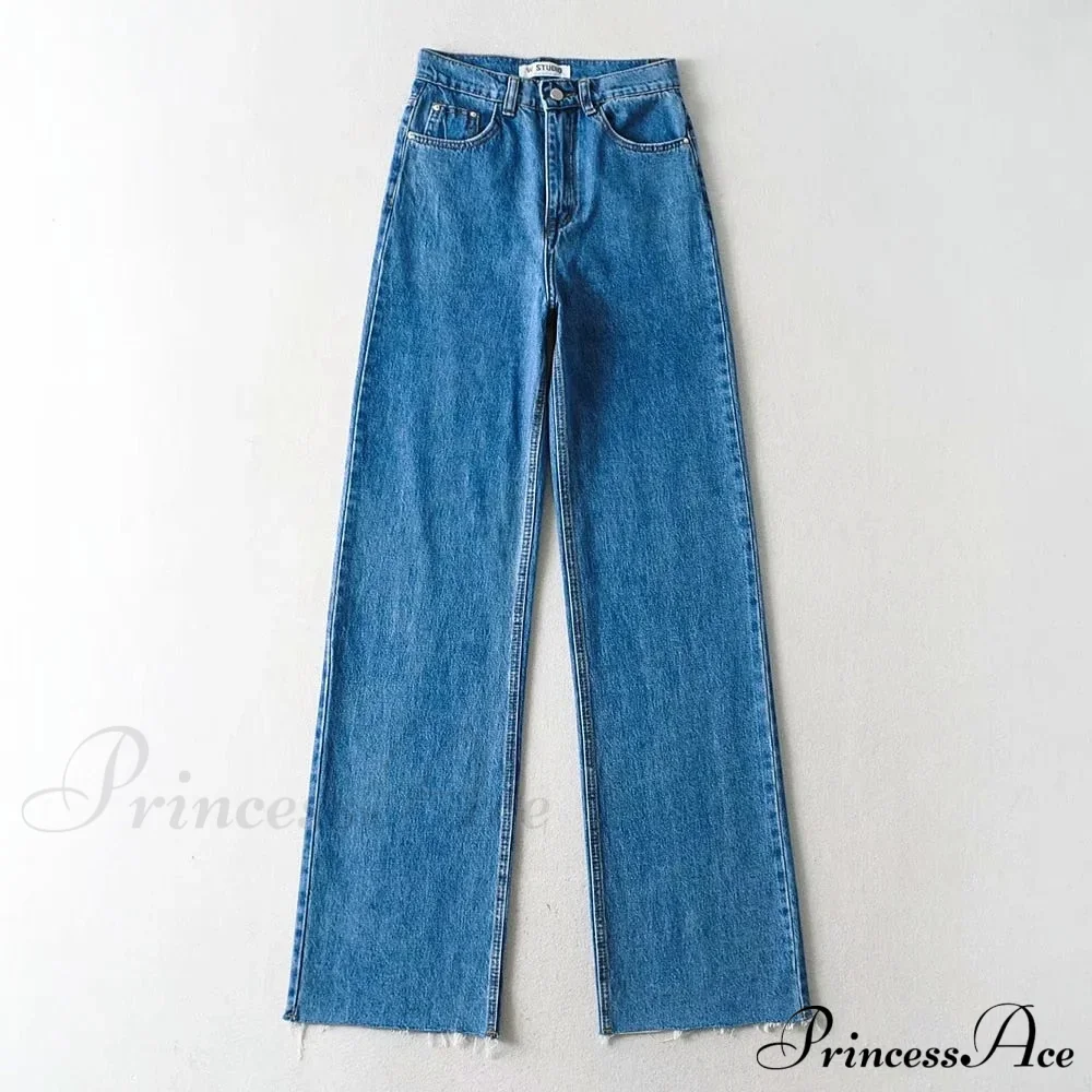 Leg Straight Denim Casual Fashion Women's - Baggy Jeans High Waist Fit - Image 8