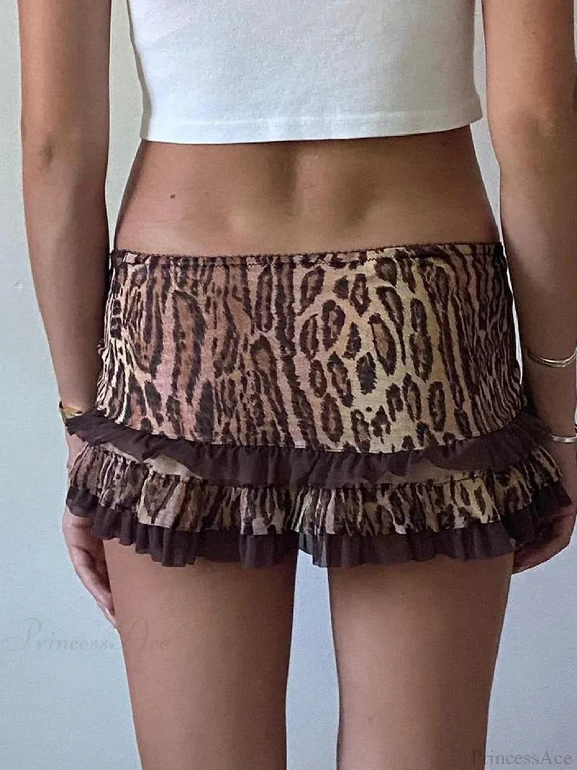Leopard Drawstring Retro Skirt - Image 2