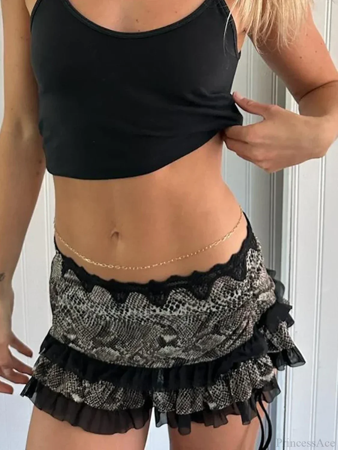 Leopard Drawstring Retro Skirt - Image 3