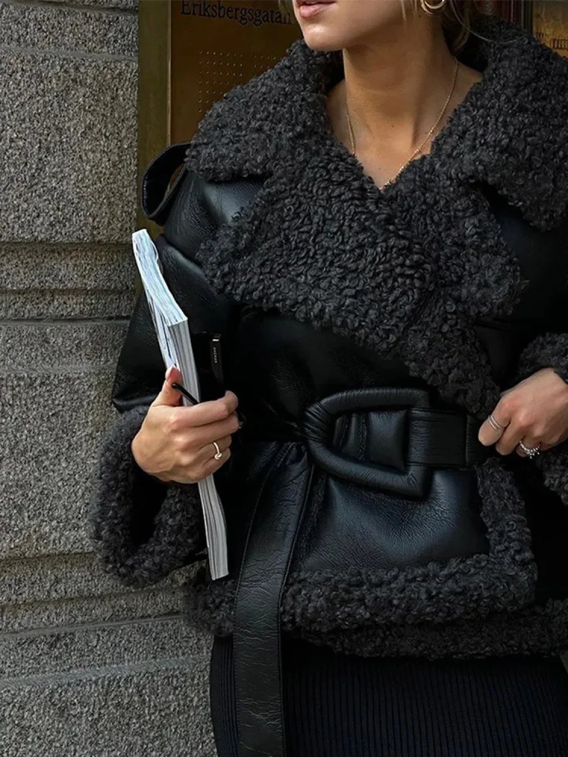 Leopard Faux Mink Fur Winter Overcoat - Image 8