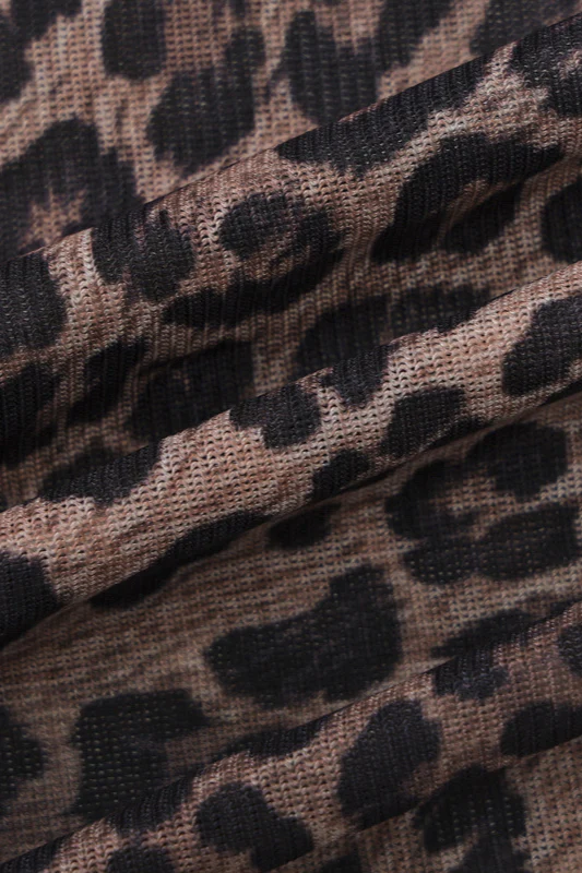 Leopard Mesh Cami Bodycon Jumpsuit Maxi Dress - Image 6