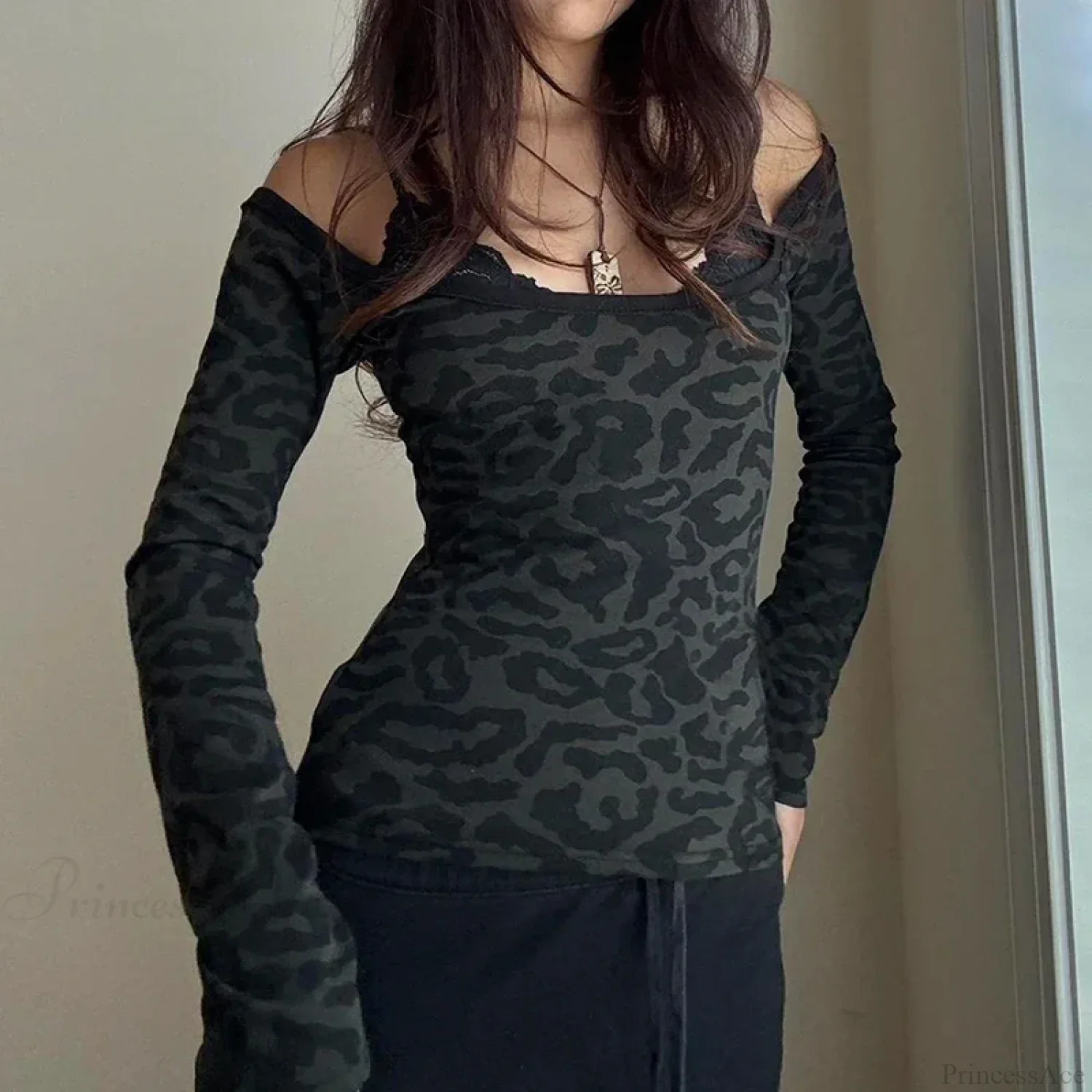 Leopard Patchwork Knit Top - Image 2
