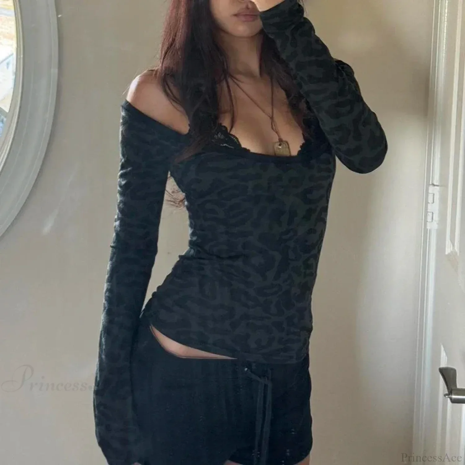Leopard Patchwork Knit Top - Image 3
