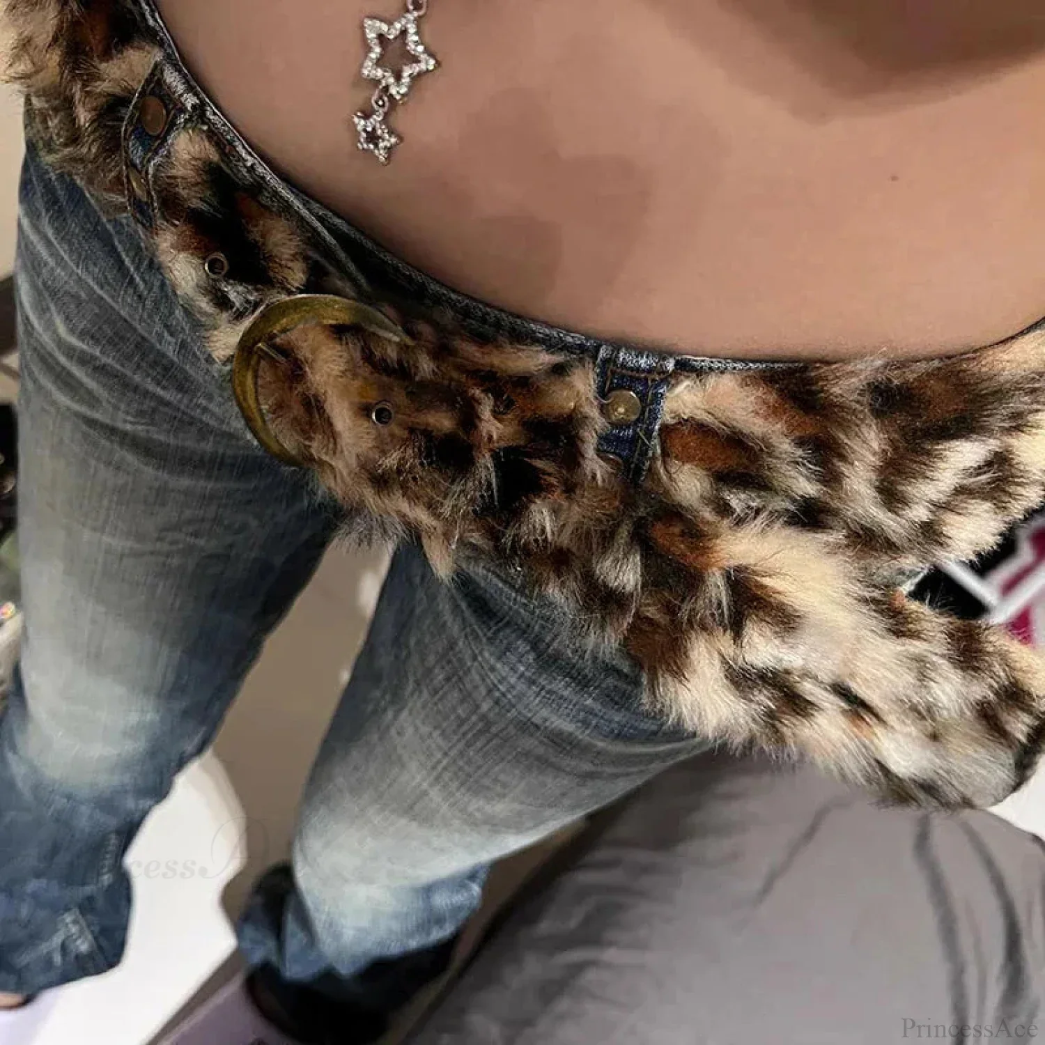 Leopard Pattern Gothic Furry Changeable Strap - Image 2