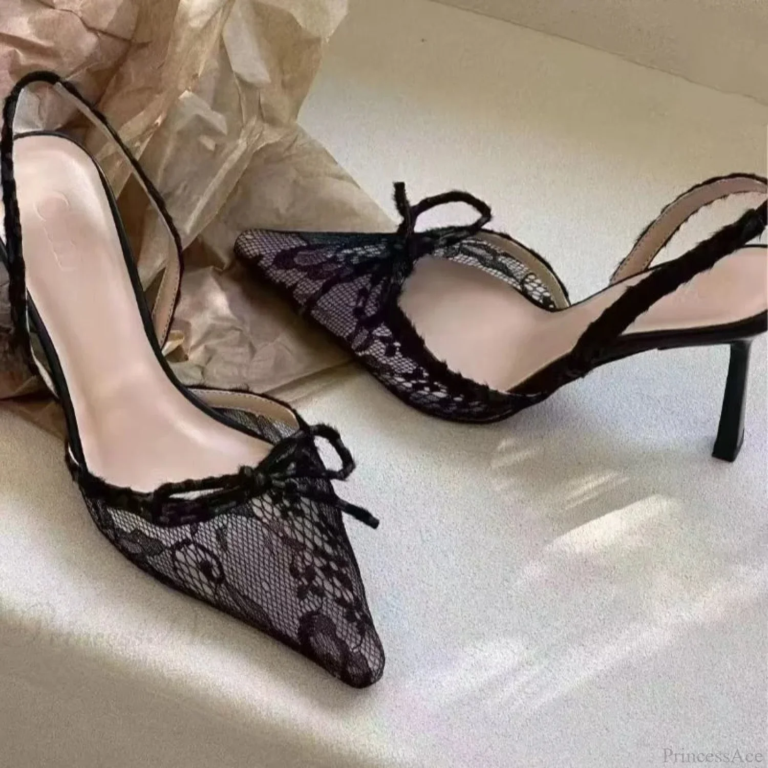 Leopard Pattern Gothic Lace Ribbon Tall Heels Tall Heel - Image 6