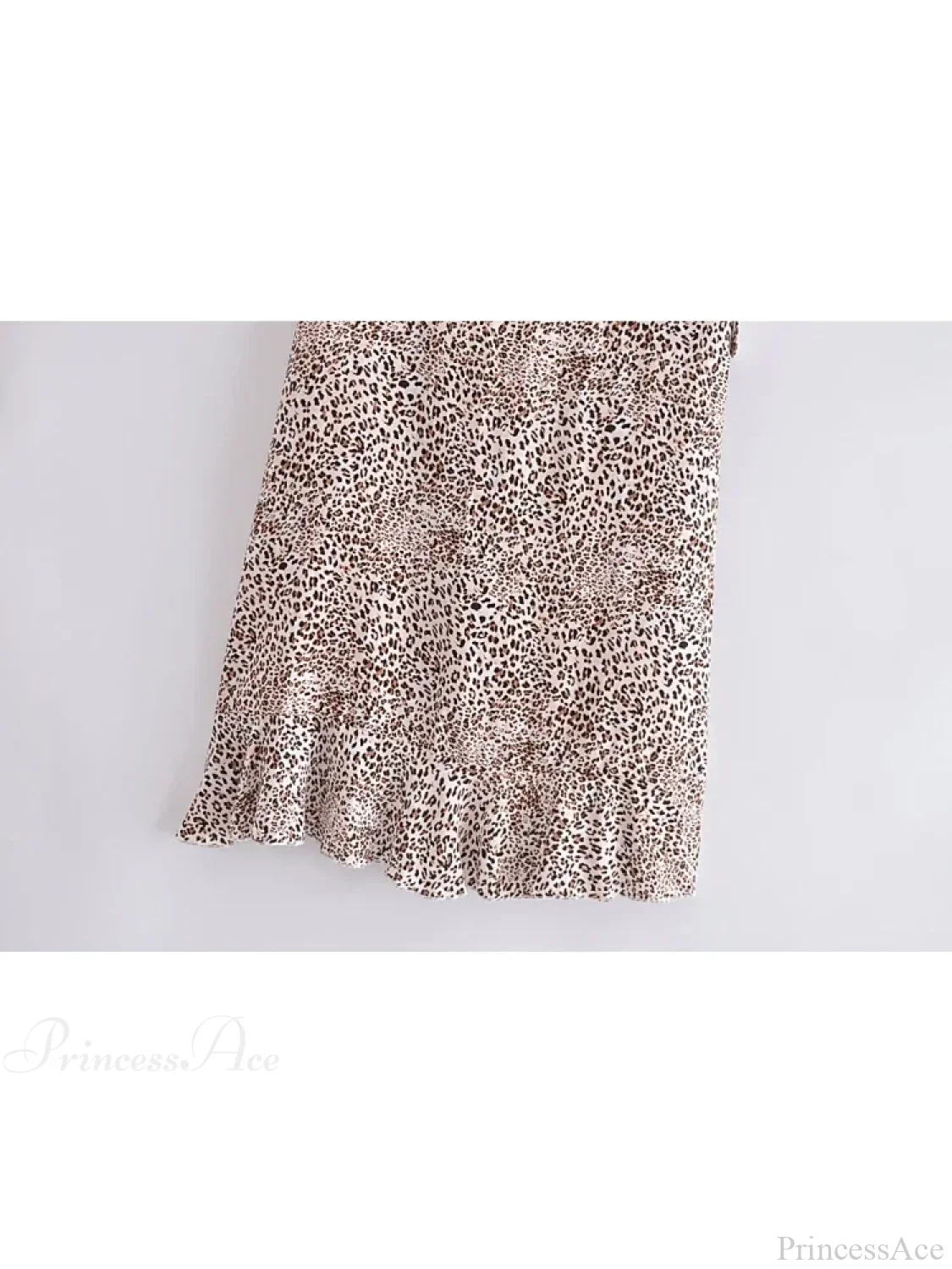Leopard Print Beach Bohemian Skirt Ruffles Split Asymmetrical Maxi Boho Skirt - Image 2
