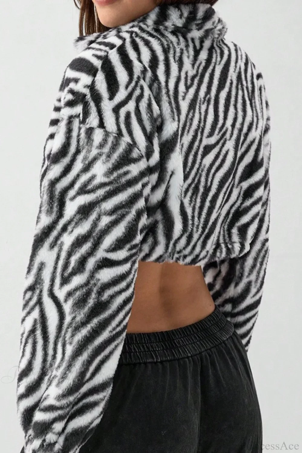 Leopard Print Fur Fleece-Lined Thickened Fluffy Jacket - Image 2