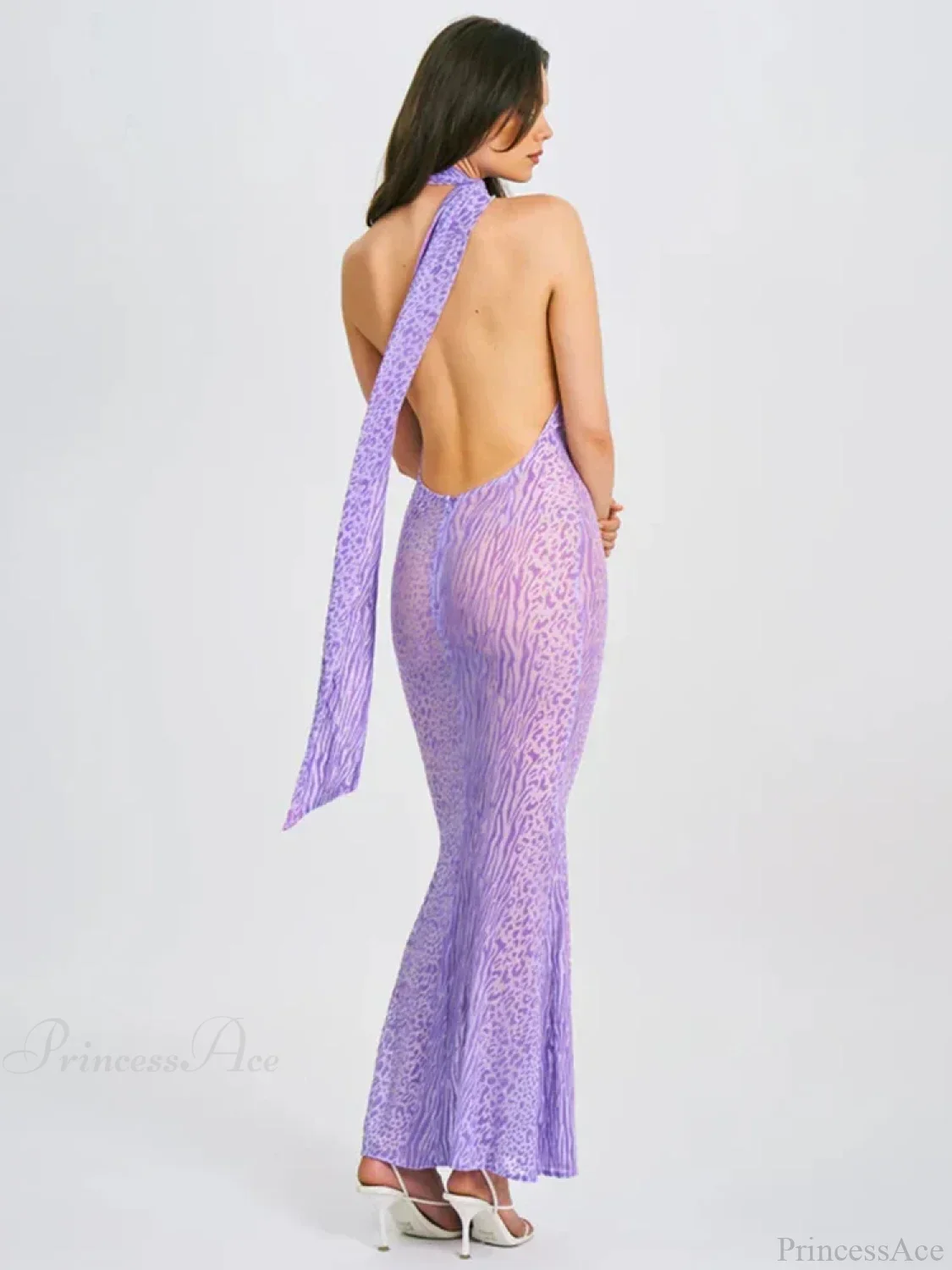 Leopard Print Mesh Vacation Dress - Image 4