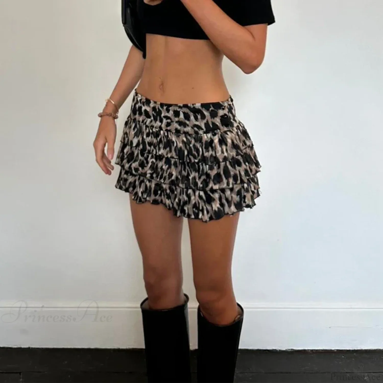 Leopard Print Ruffle Retro Skirt - Image 6