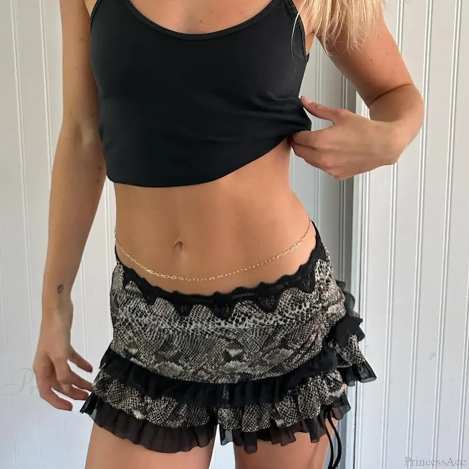 Leopard Print Tiered Pencil Skirt - Image 3