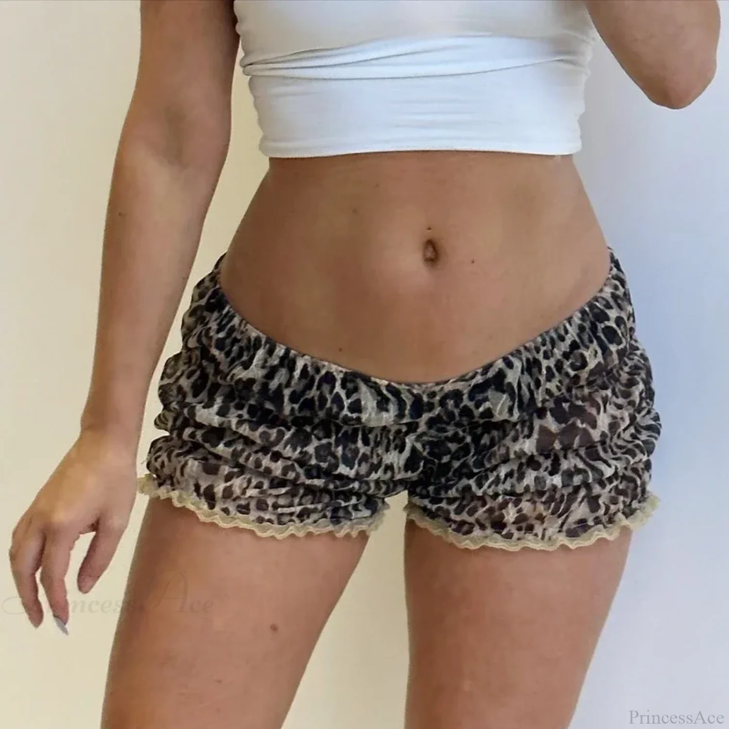 Leopard Ruffle Lace Trim Short - Image 6