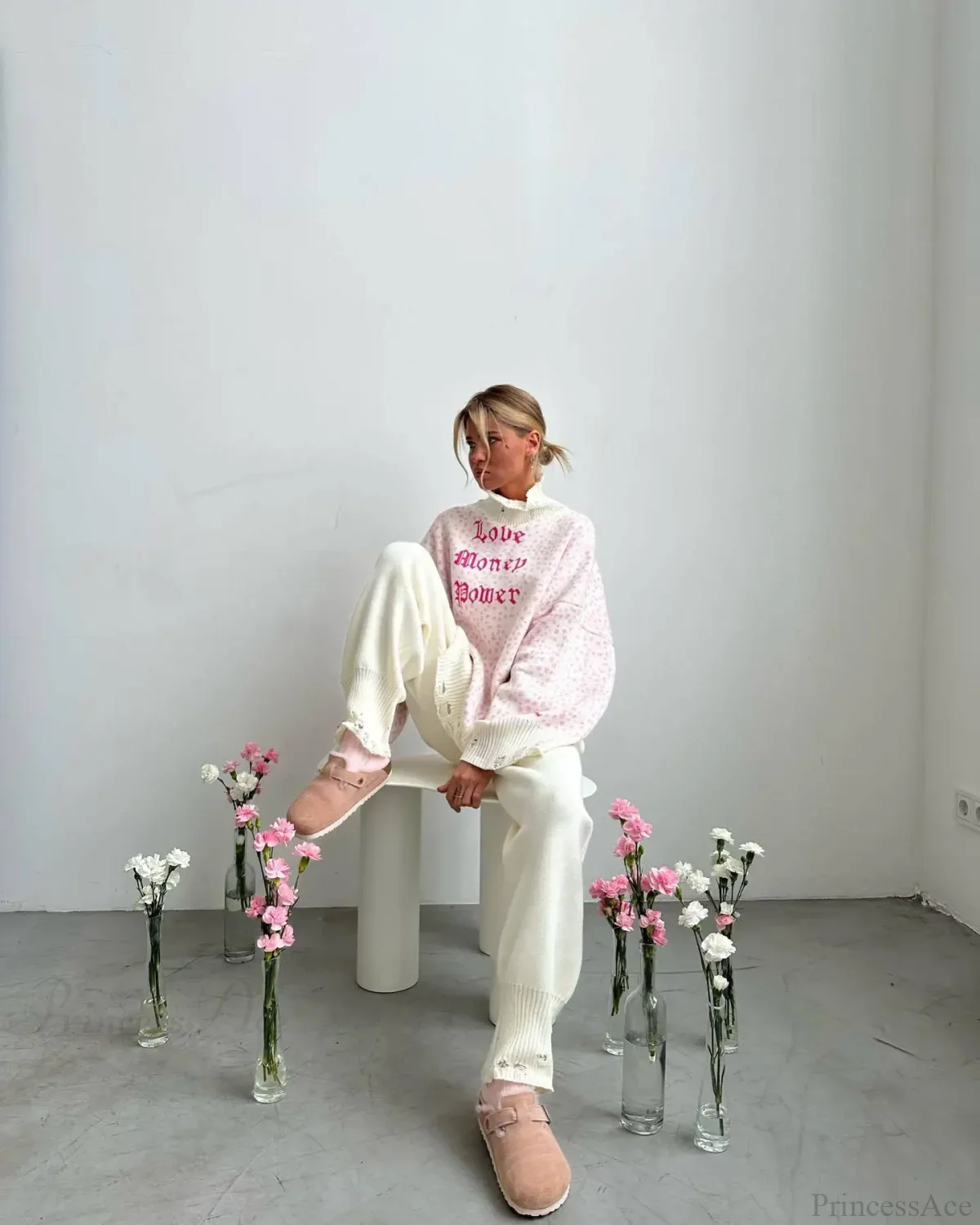Letter Embroidery Lazy Style Sweater - Image 5
