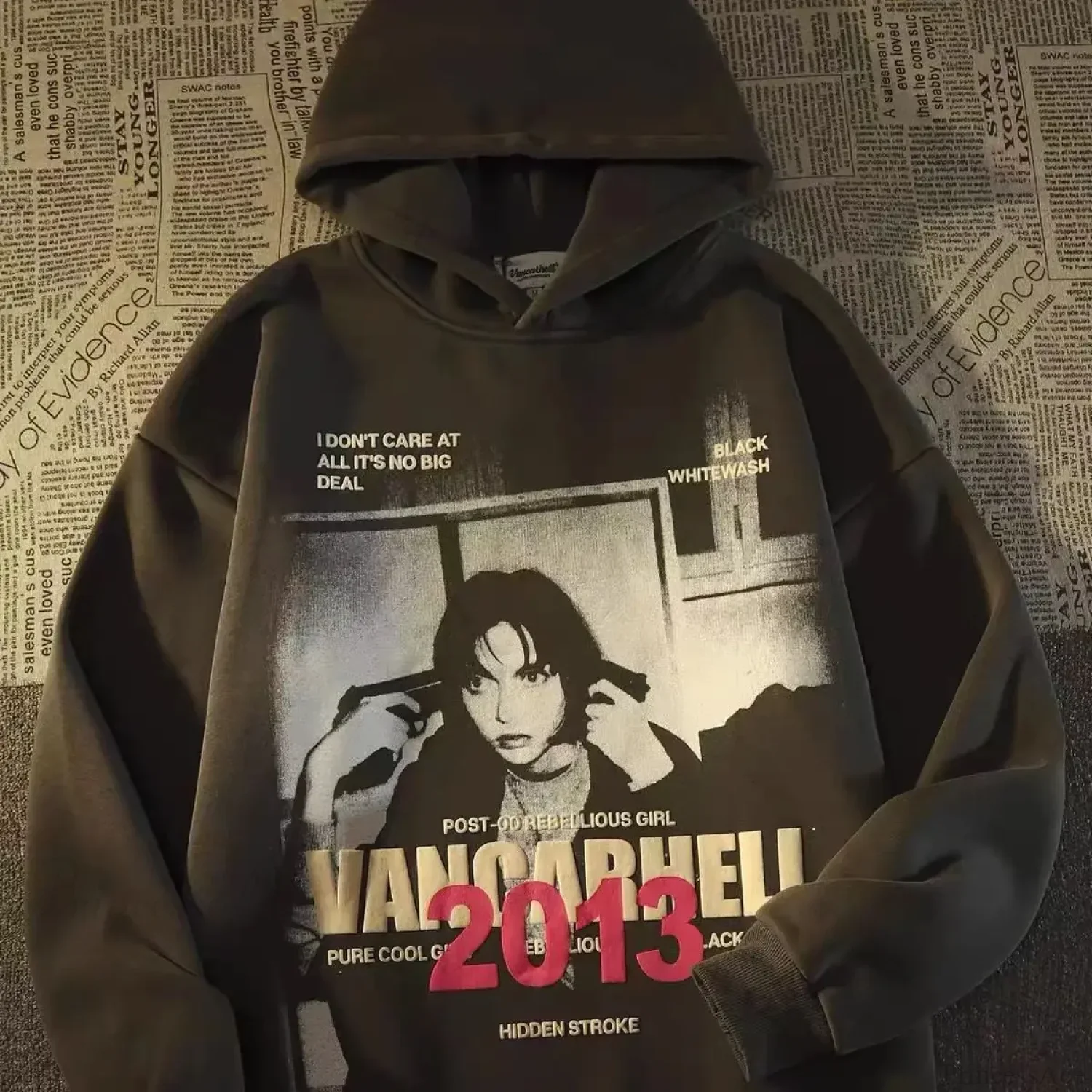 Letter Print Women Casual Hoodie - Image 3
