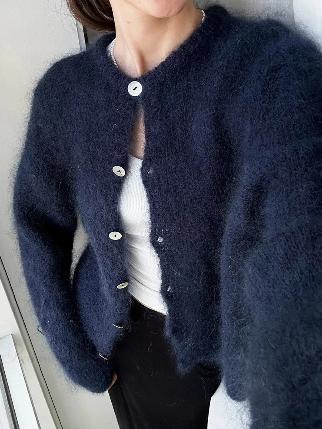 Lightweight Long Sleeve Solid Knit Cardigan - Image 5