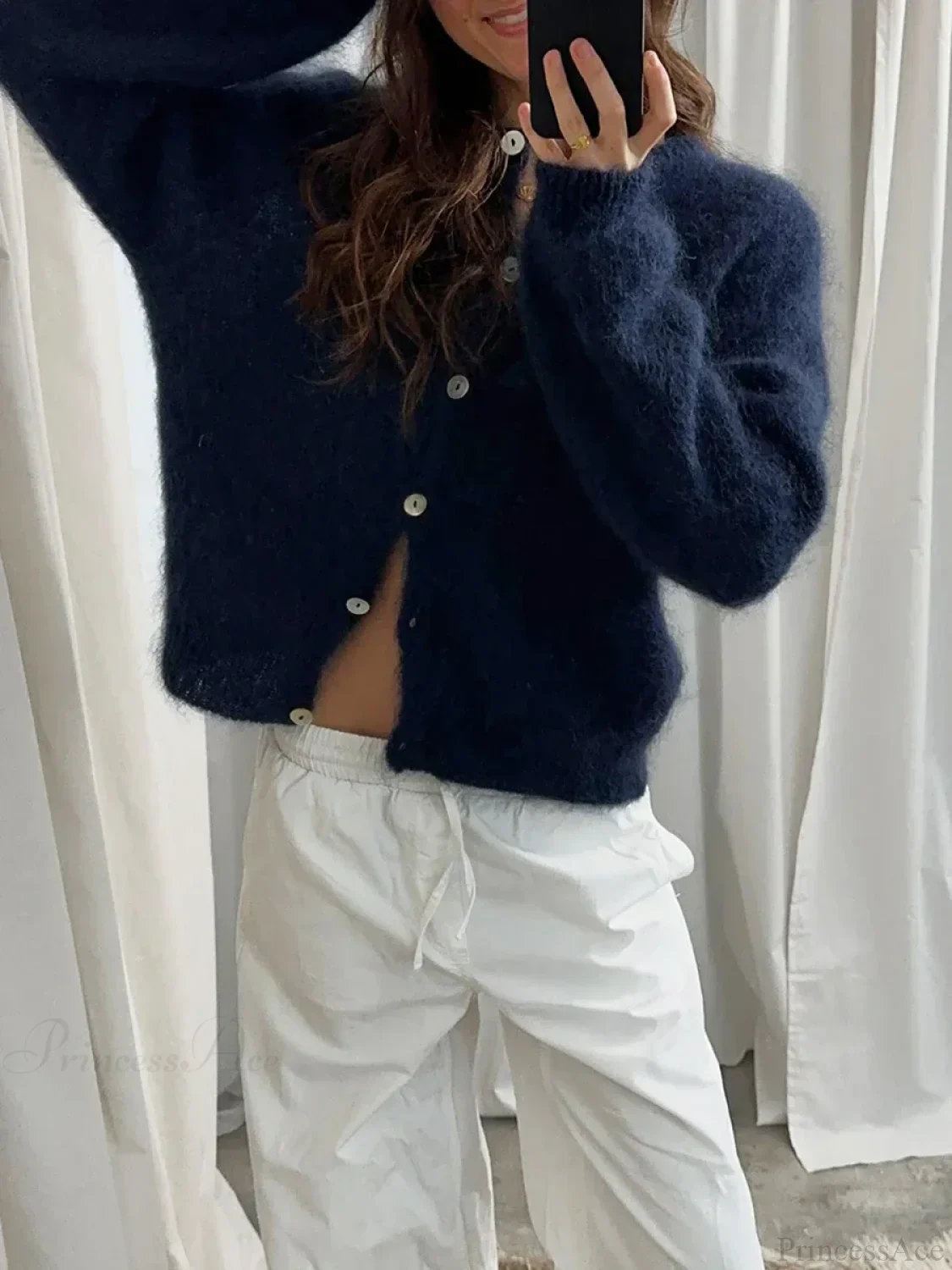 Lightweight Long Sleeve Solid Knit Cardigan - Image 8