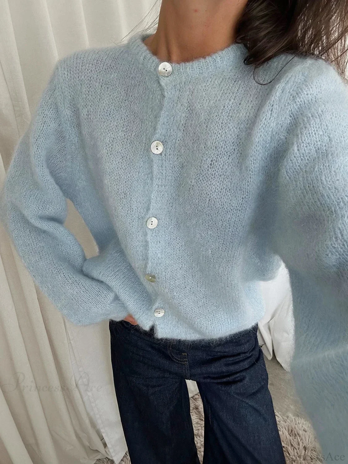 Lightweight Long Sleeve Solid Knit Cardigan - Image 9