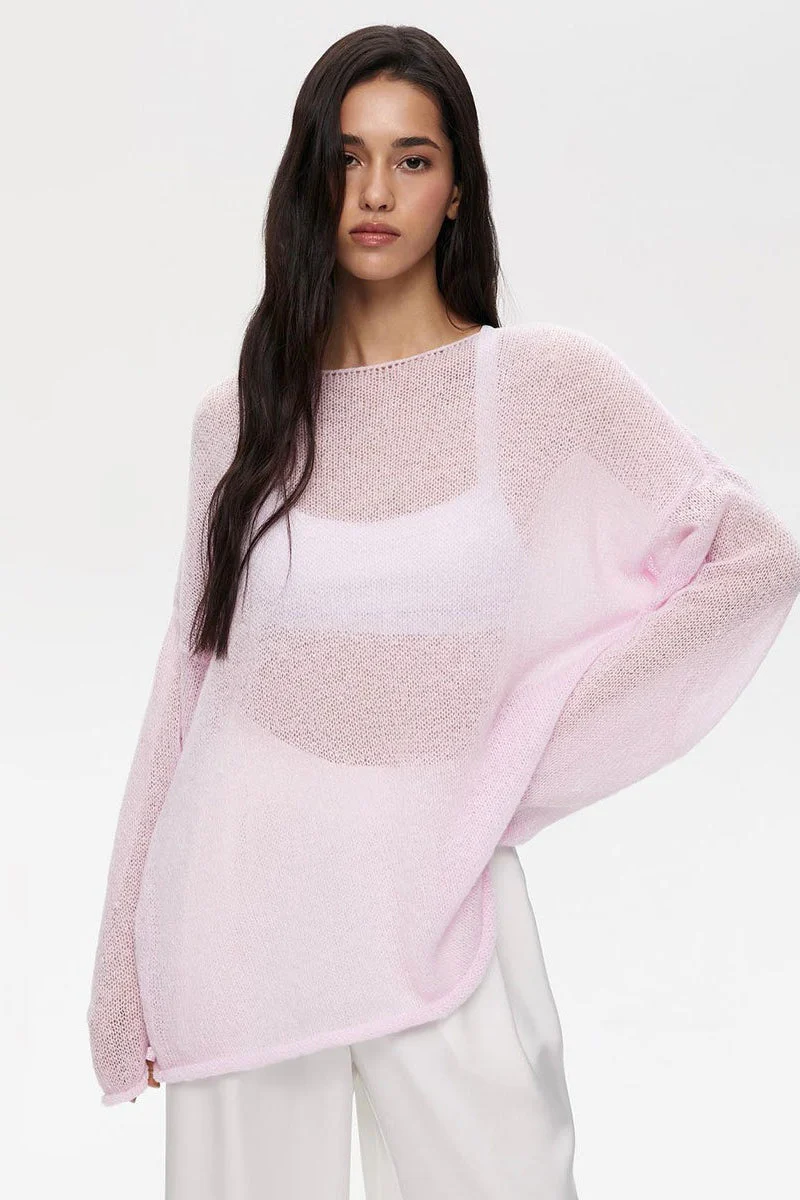 Lightweight See Through Knit Blouse - Image 4