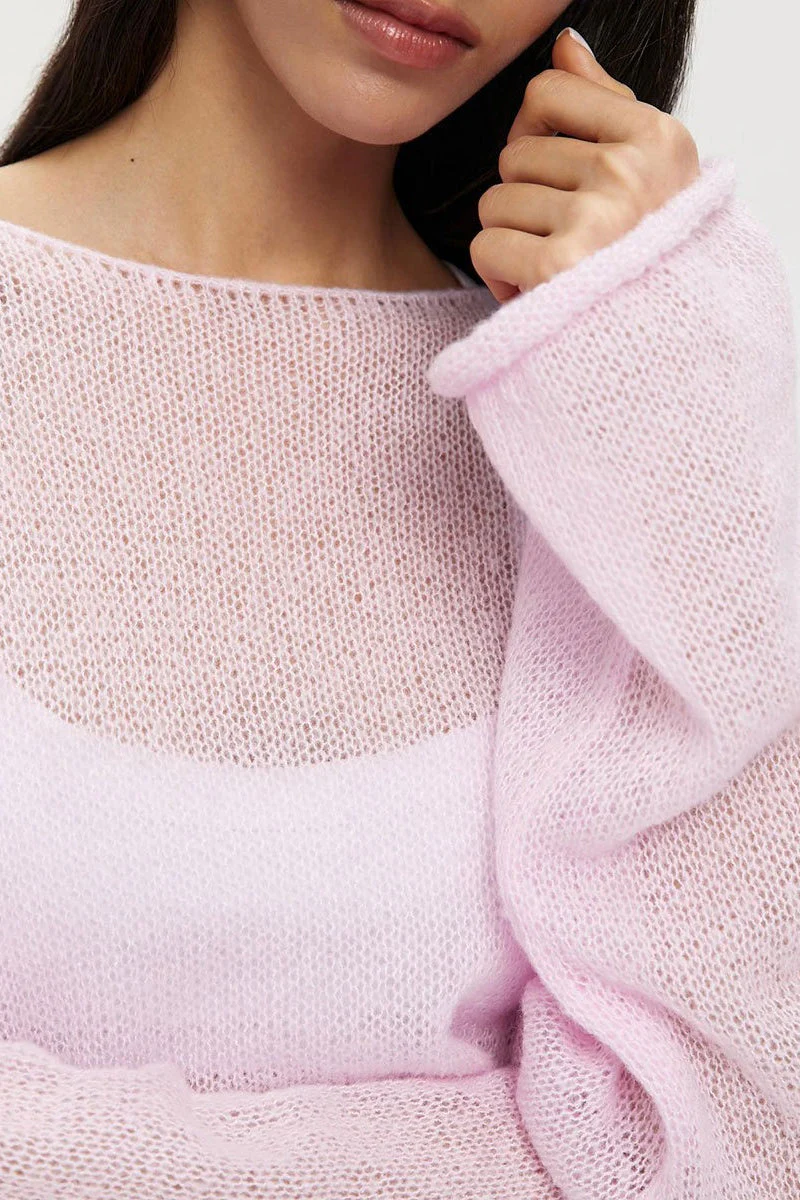 Lightweight See Through Knit Blouse - Image 5