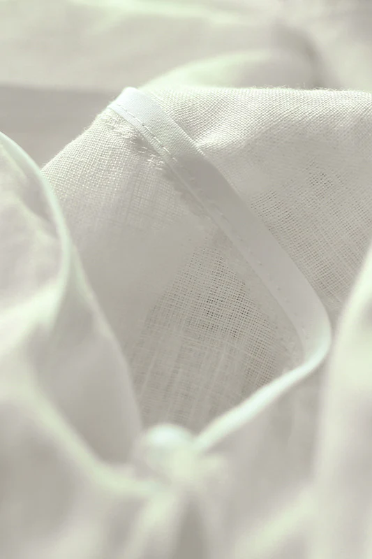 Linen Loose Fit Long Sleeve Blouse - Image 5