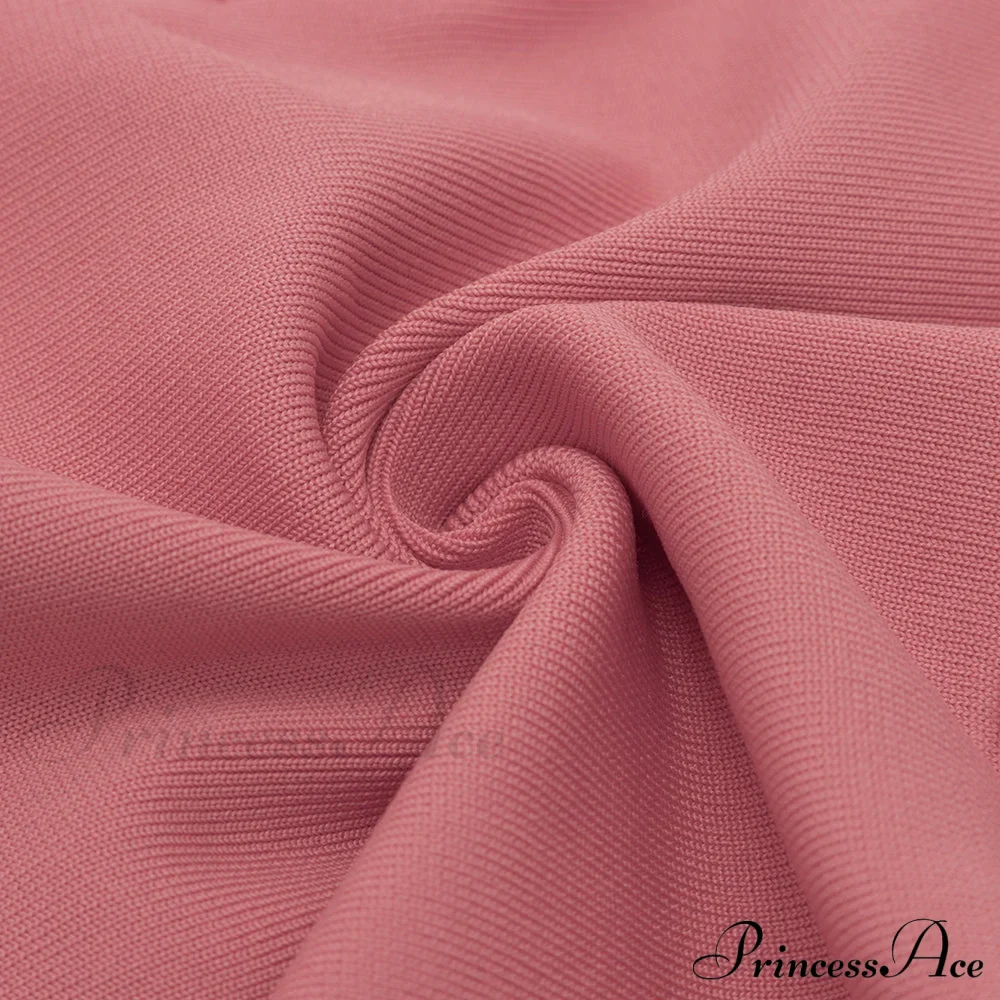 Long Arm Pink Warm-Season Sexy Bodycon Mesh Shoulder Bandage Backless Mini Women Off Dress - Image 16
