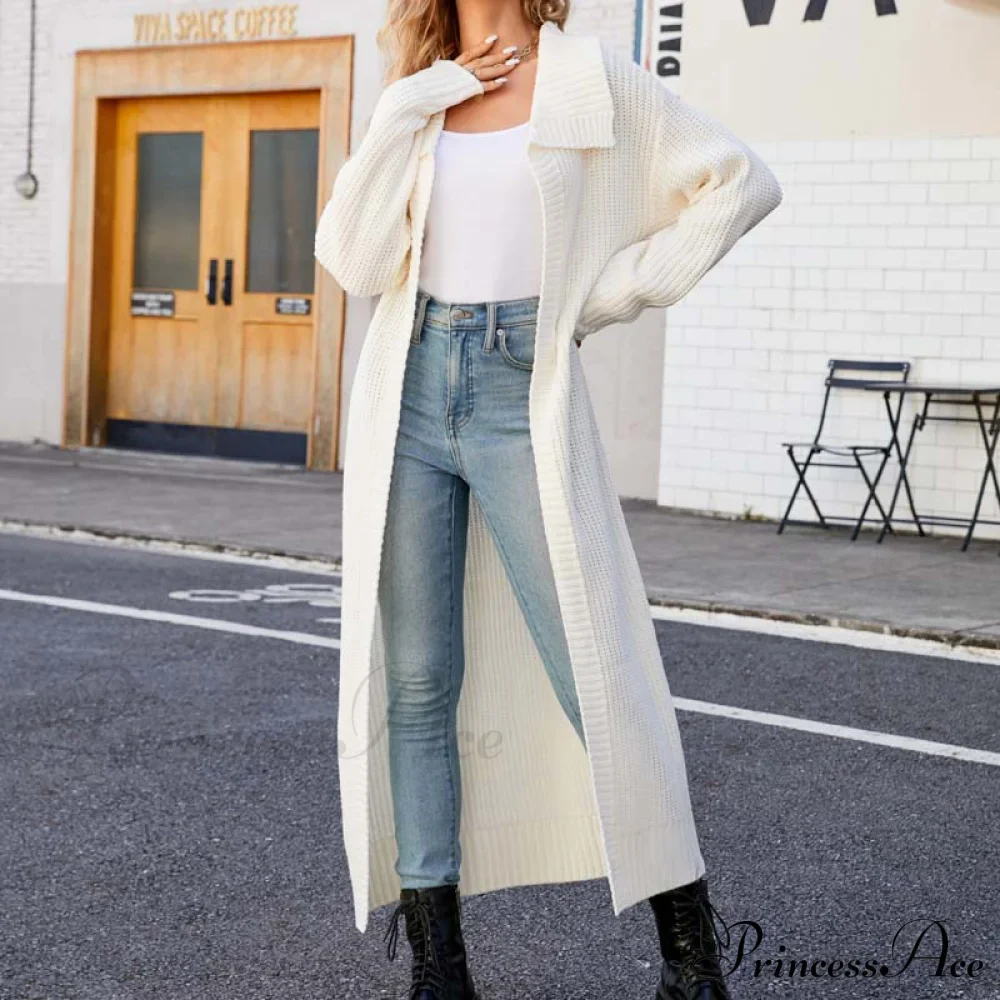 Long Colour Solid Cardigan - Image 3