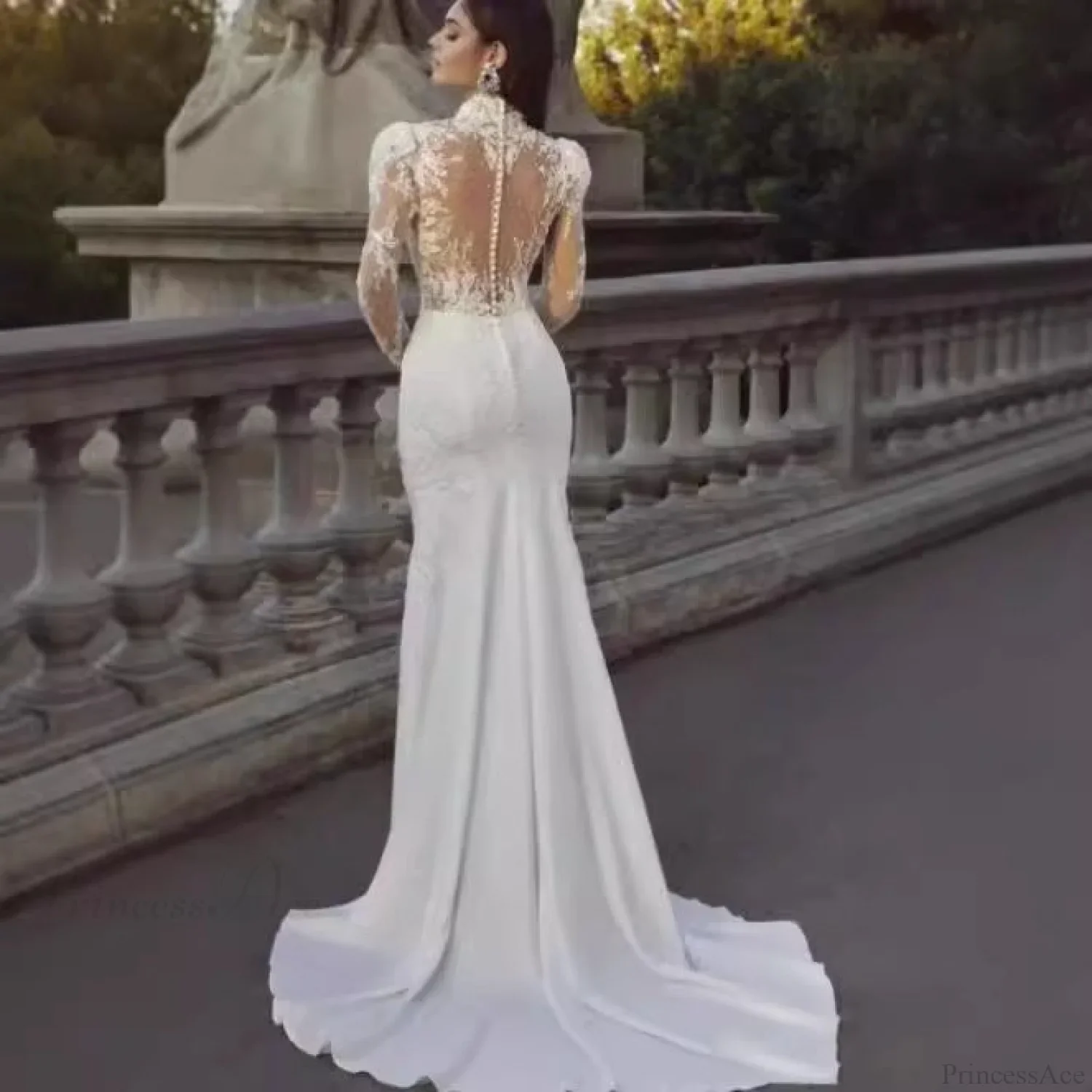 Long Sleeve French Princess Wedding Dress - Image 2